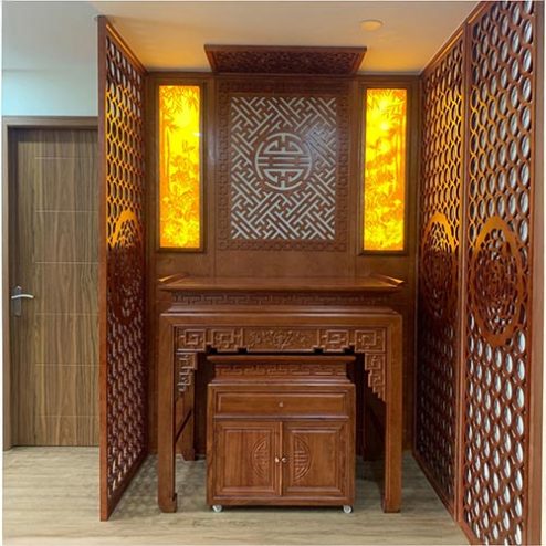 Không Gian Thờ Đẹp Gỗ Hương Đá BT-2477