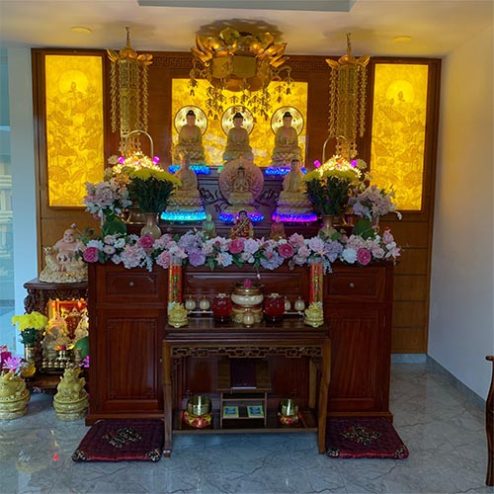 Không Gian Thờ Đẹp Tủ Thờ Gỗ Hương BT-2474