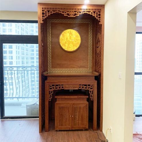 Mẫu Bàn Thờ Chung Cư Gỗ Hương BT-2508