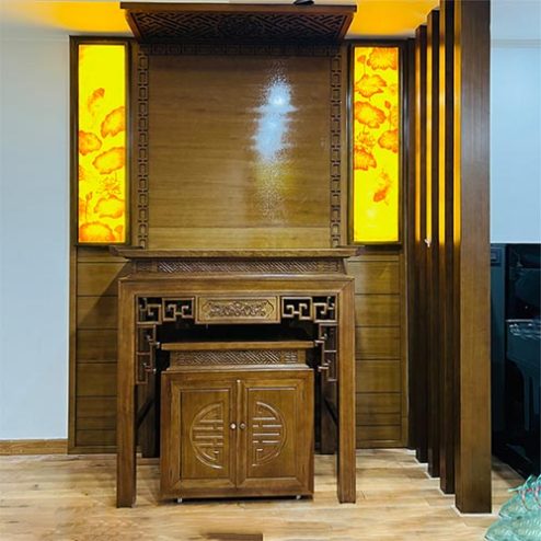 Mẫu Bàn Thờ Gia Tiên Hiện Đại Gỗ Gụ BT-2490
