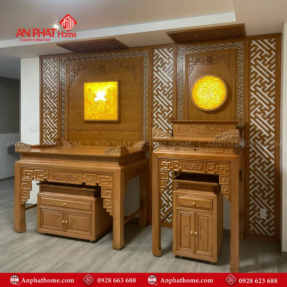 Mẫu Bàn Thờ Phật Và Gia Tiên Hiện Đại BT-2572 8 Mẫu Bàn Thờ Phật Và Gia Tiên Hiện Đại BT-2572