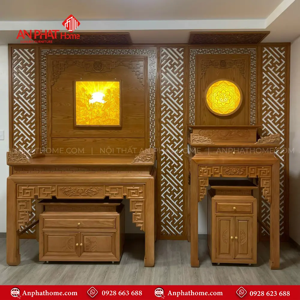 Mẫu Bàn Thờ Phật Và Gia Tiên Hiện Đại BT-2572 7 Mẫu Bàn Thờ Phật Và Gia Tiên Hiện Đại BT-2572