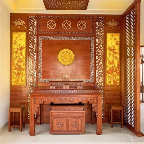 Mẫu Phòng Thờ Gỗ Hương Hiện Đại BT-2486