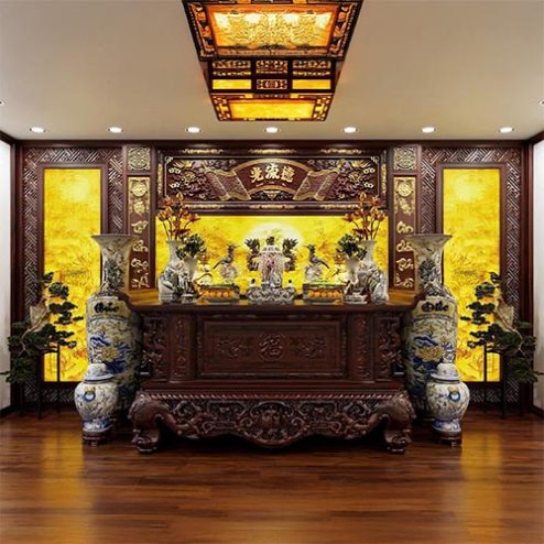 Mẫu Thiết Kế Phòng Thờ Đẹp Cao Cấp BT-3608