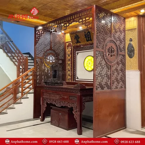 Mẫu Thiết Kế Vách Ngăn Phòng Thờ Đẹp VN-4419