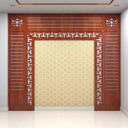 Mẫu Vách Bàn Thờ Đẹp Gỗ MDF VN-4305