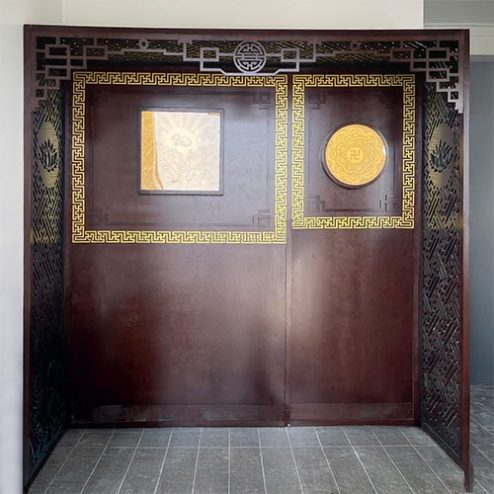 Mẫu Vách Bàn Thờ Phật Và Gia Tiên Đẹp VN-4345