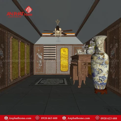 mau vach phong tho biet thu ket hop tranh truc chi vn 436500007