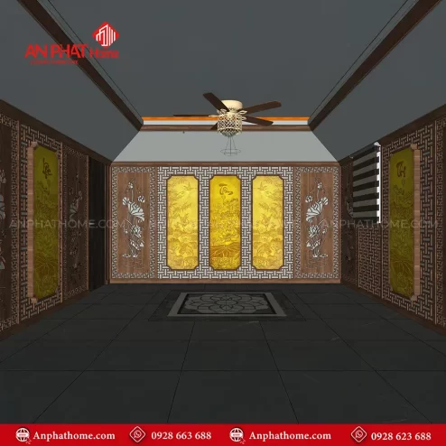 mau vach phong tho biet thu ket hop tranh truc chi vn 436500009