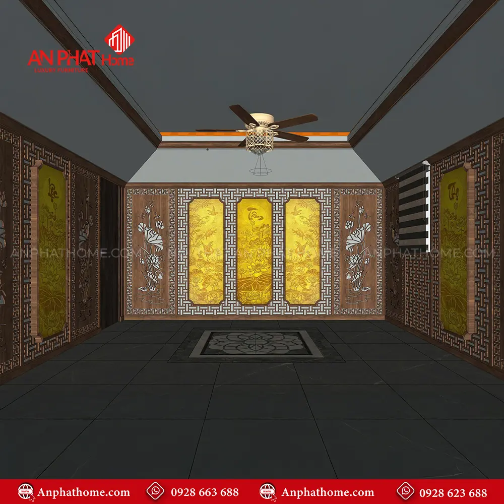 Mẫu Vách Phòng Thờ Biệt Thự Kết Hợp Tranh Trúc Chỉ VN-4365 24 Mẫu Vách Phòng Thờ Biệt Thự Kết Hợp Tranh Trúc Chỉ VN-4365