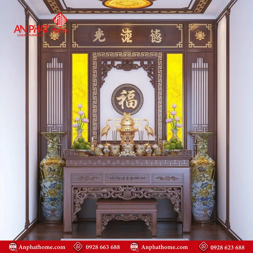 Phòng Thờ Biệt Thự Cao Cấp Gỗ Gõ Đỏ BT-2422 3 Phòng Thờ Biệt Thự Cao Cấp Gỗ Gõ Đỏ BT-2422