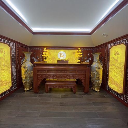 Phòng Thờ Biệt Thự Cao Cấp Gỗ Hương Đá BT-2583