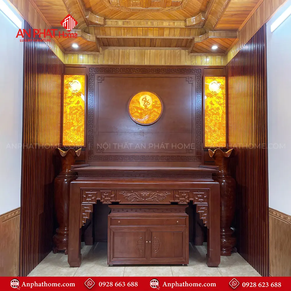 Phòng Thờ Cao Cấp Mẫu Hiện Đại Gỗ Gõ Đỏ BT-2523 9 Phòng Thờ Cao Cấp Mẫu Hiện Đại Gỗ Gõ Đỏ BT-2523