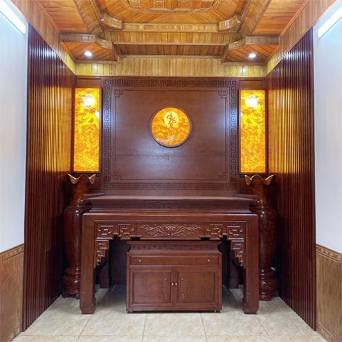 Phòng Thờ Cao Cấp Mẫu Hiện Đại Gỗ Gõ Đỏ BT-2523