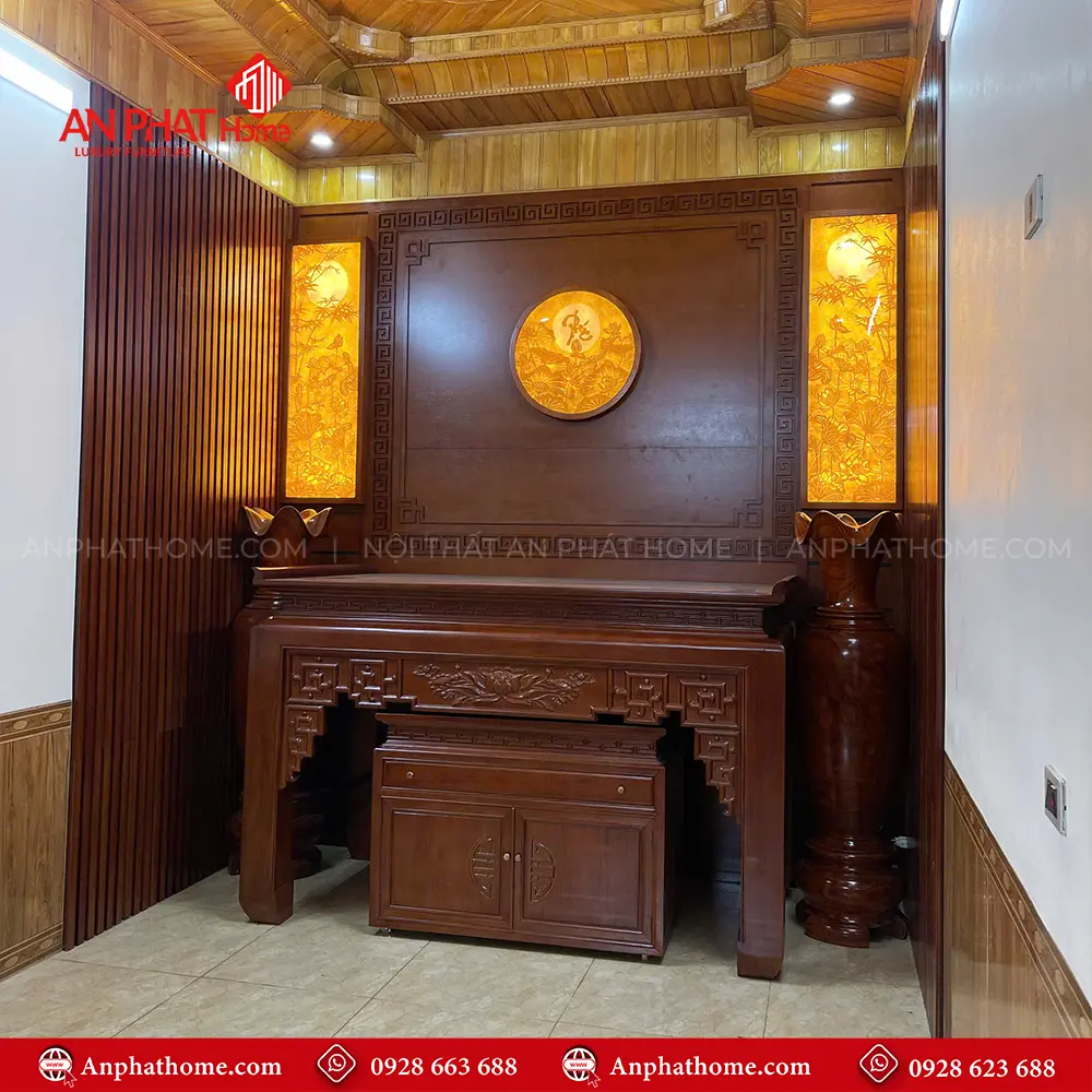 Phòng Thờ Cao Cấp Mẫu Hiện Đại Gỗ Gõ Đỏ BT-2523 10 Phòng Thờ Cao Cấp Mẫu Hiện Đại Gỗ Gõ Đỏ BT-2523