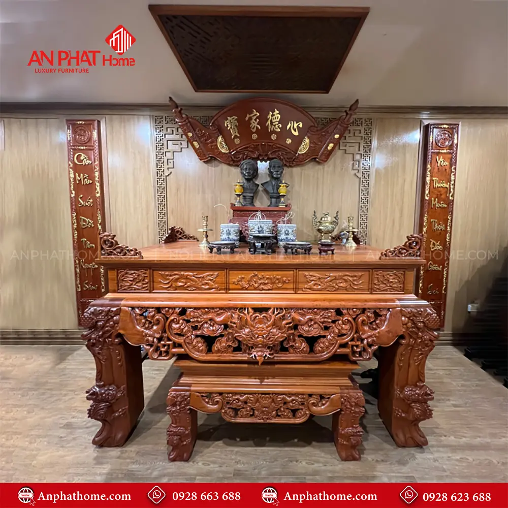 Phòng Thờ Cao Cấp Sập Thờ Gỗ Gụ BT-2460 9 Phòng Thờ Cao Cấp Sập Thờ Gỗ Gụ BT-2460