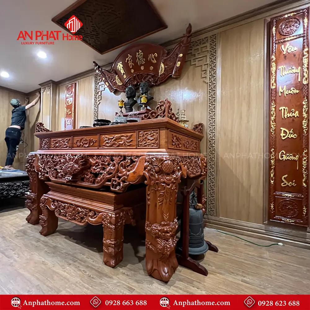 Phòng Thờ Cao Cấp Sập Thờ Gỗ Gụ BT-2460 11 Phòng Thờ Cao Cấp Sập Thờ Gỗ Gụ BT-2460