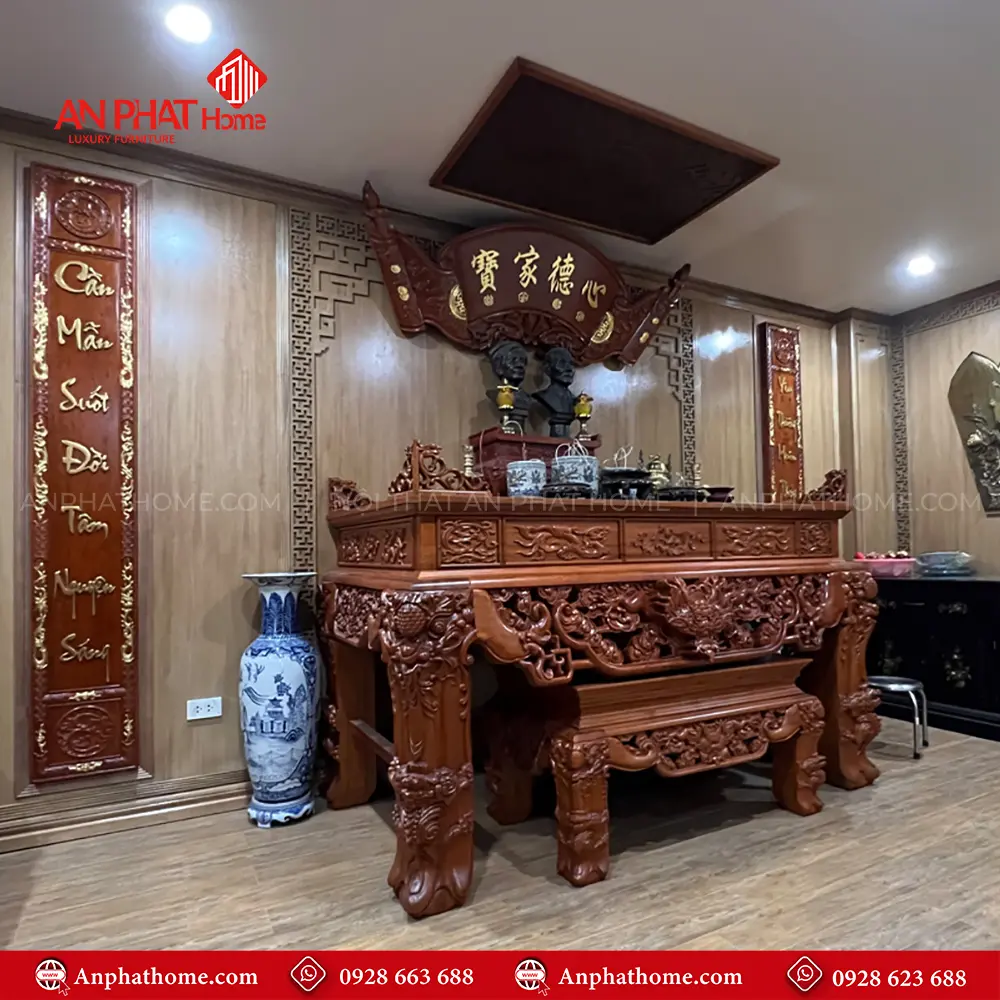 Phòng Thờ Cao Cấp Sập Thờ Gỗ Gụ BT-2460 12 Phòng Thờ Cao Cấp Sập Thờ Gỗ Gụ BT-2460