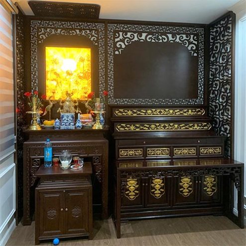 Phòng Thờ Cao Cấp Tủ Thờ Phật Và Gia Tiên BT-2548