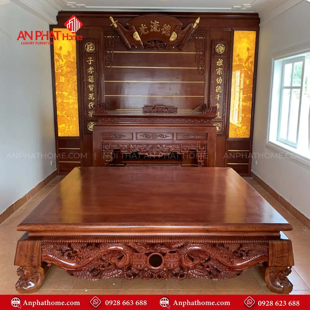 Phòng Thờ Cổ Điển Gỗ Gõ Đỏ BT-2485 9 Phòng Thờ Cổ Điển Gỗ Gõ Đỏ BT-2485