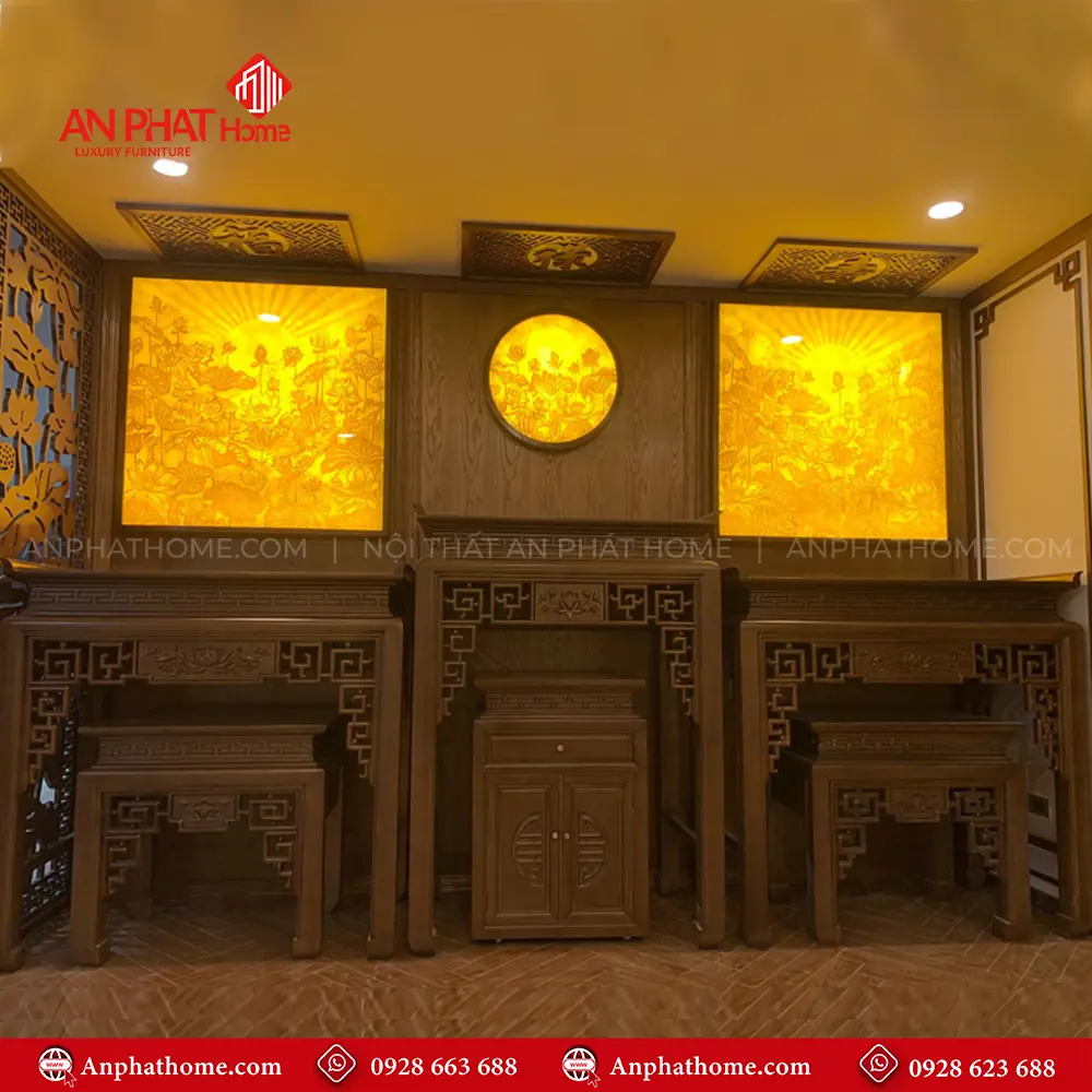 Phòng Thờ Đẹp Cổ Điển Gỗ Gõ Cao Cấp BT-2473 9 Phòng Thờ Đẹp Cổ Điển Gỗ Gõ Cao Cấp BT-2473