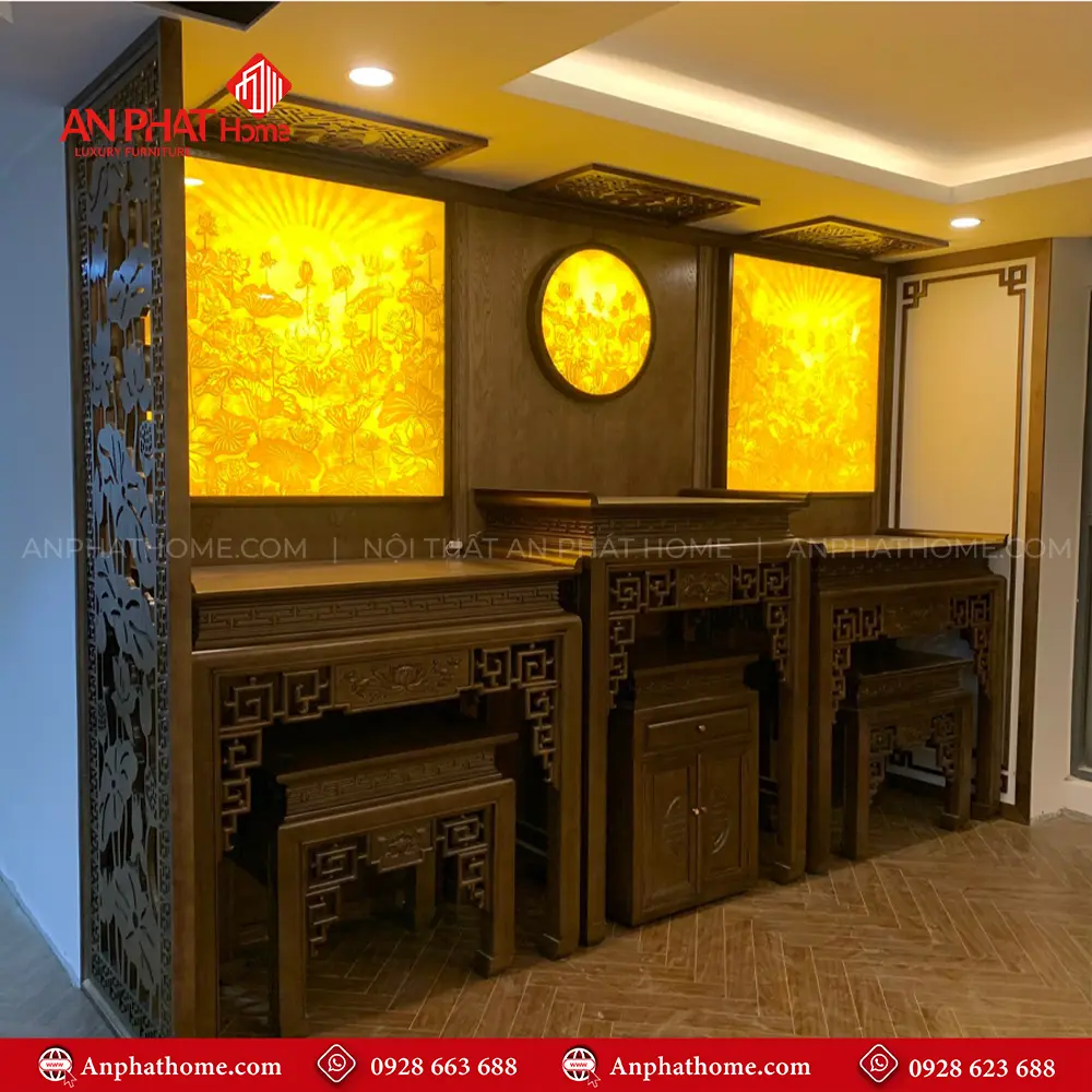 Phòng Thờ Đẹp Cổ Điển Gỗ Gõ Cao Cấp BT-2473 7 Phòng Thờ Đẹp Cổ Điển Gỗ Gõ Cao Cấp BT-2473