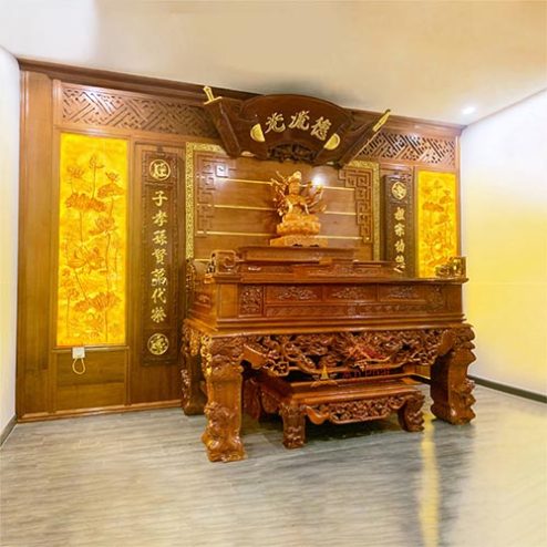 Phòng Thờ Đẹp Cổ Điển Gỗ Gụ BT-2518