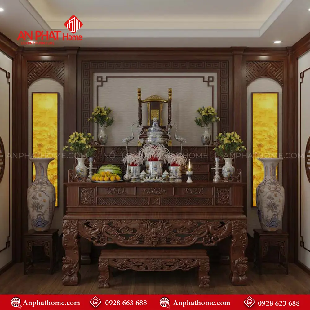 Phòng Thờ Đẹp Gỗ Gụ BT-2481 9 Phòng Thờ Đẹp Gỗ Gụ BT-2481