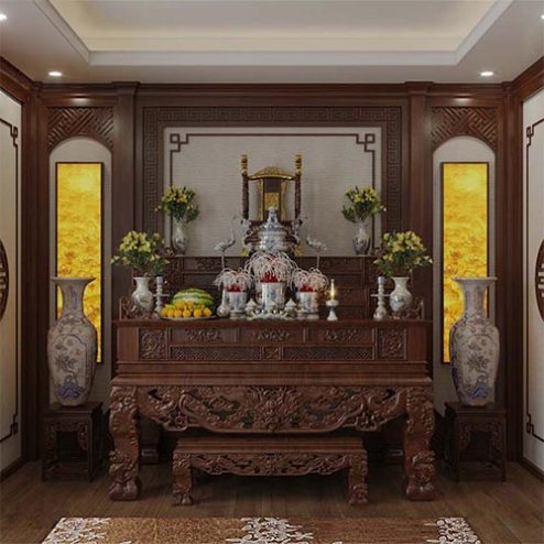 Phòng Thờ Đẹp Gỗ Gụ BT-2481