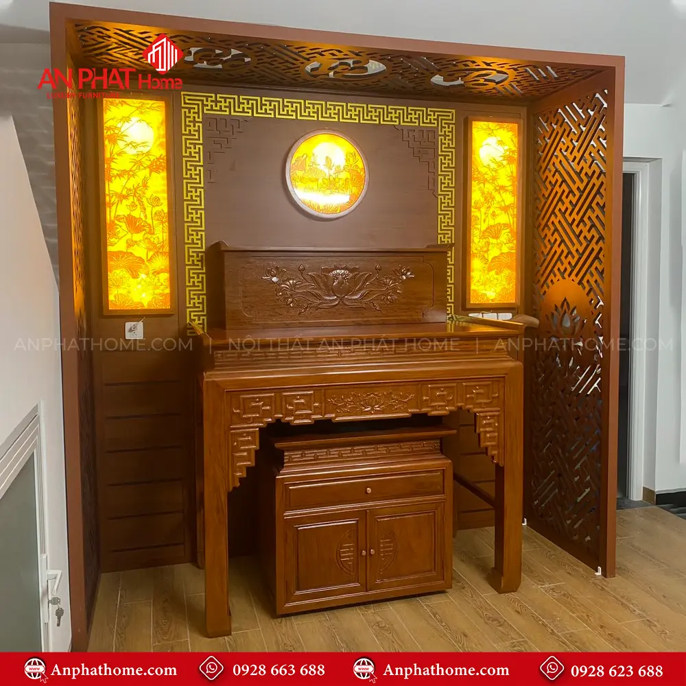 Phòng Thờ Đẹp Gỗ Hương BT-2566 10 Phòng Thờ Đẹp Gỗ Hương BT-2566