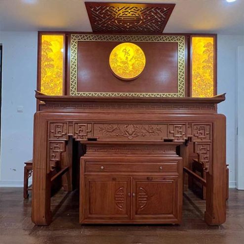 Phòng Thờ Gia Tiên Gỗ Hương Đá BT-2496