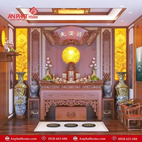 Phòng Thờ Gỗ Hương Đá Cao Cấp BT-2434