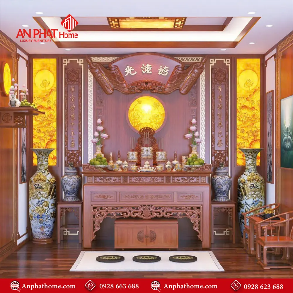 Phòng Thờ Gỗ Hương Đá Cao Cấp BT-2434 3 Phòng Thờ Gỗ Hương Đá Cao Cấp BT-2434