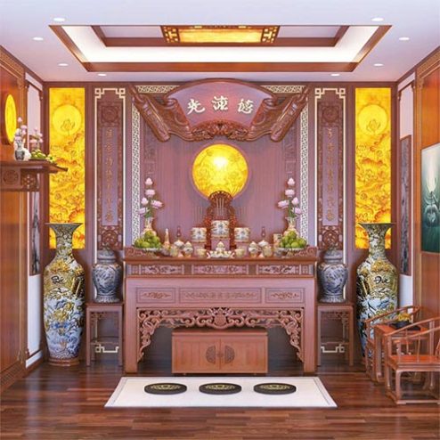 Phòng Thờ Gỗ Hương Đá Cao Cấp BT-2434