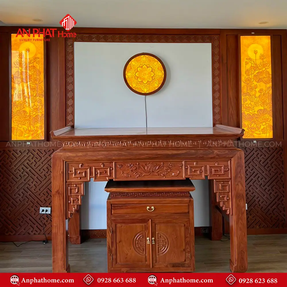 Phòng Thờ Hiện Đại Kết Hợp Tranh Trúc Chỉ BT-2580 5 Phòng Thờ Hiện Đại Kết Hợp Tranh Trúc Chỉ BT-2580