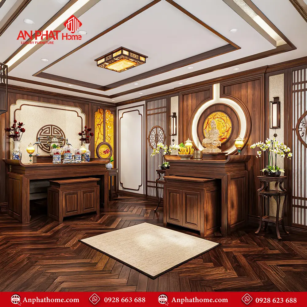 Phòng Thờ Phật Kết Hợp Gia Tiên Hiện Đại BT-2450 13 Phòng Thờ Phật Kết Hợp Gia Tiên Hiện Đại BT-2450