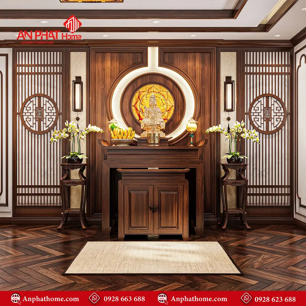 Phòng Thờ Phật Kết Hợp Gia Tiên Hiện Đại BT-2450 15 Phòng Thờ Phật Kết Hợp Gia Tiên Hiện Đại BT-2450