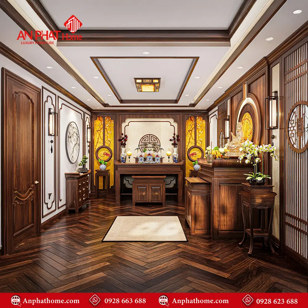 Phòng Thờ Phật Kết Hợp Gia Tiên Hiện Đại BT-2450 16 Phòng Thờ Phật Kết Hợp Gia Tiên Hiện Đại BT-2450