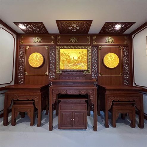Phòng Thờ Phật Kết Hợp Nội Ngoại 2 Bên BT-2461