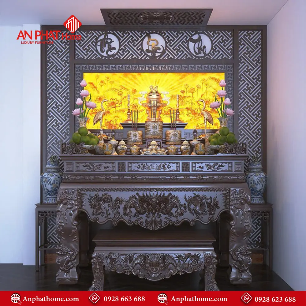 Sập Thờ Gia Tiên Gỗ Gụ BT-2409 3 Sập Thờ Gia Tiên Gỗ Gụ BT-2409