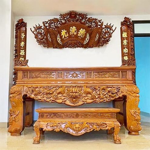 Sập Thờ Gỗ Mít Tứ Linh BT-2541