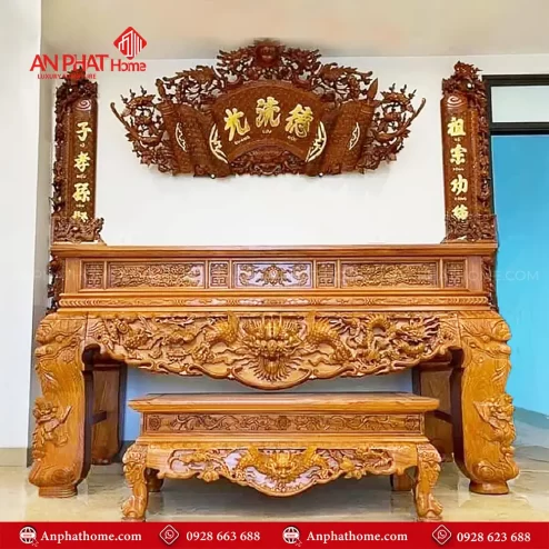 Sập Thờ Gỗ Mít Tứ Linh BT-2541