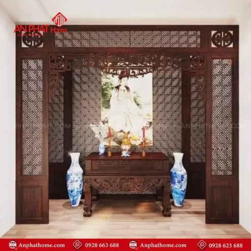 Vách Cửa Võng Phòng Thờ Đẹp VN-4417
