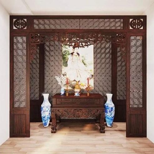 Vách Cửa Võng Phòng Thờ Đẹp VN-4417