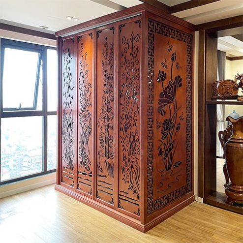 Vách Ngăn Bàn Thờ Chung Cư Hiện Đại Có Cửa VN-4337