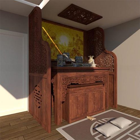 Vách Ngăn Bàn Thờ Chung Cư Mẫu Thiết Kế Hiện Đại VN-4437