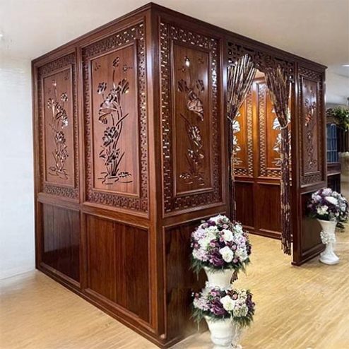 Vách Ngăn Bàn Thờ Gỗ Gụ Cao Cấp VN-4400