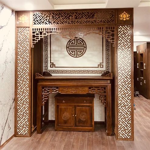Vách Ngăn Bàn Thờ Kết Hợp Vách Ốp VN-4380
