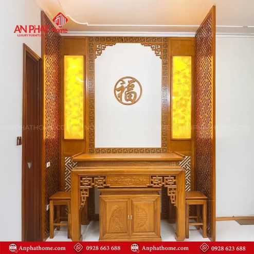 Vách Ngăn Không Gian Thờ Đẹp Gỗ Công Nghiệp VN-4379