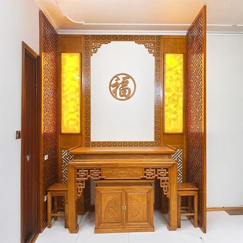 Vách Ngăn Không Gian Thờ Đẹp Gỗ Công Nghiệp VN-4379